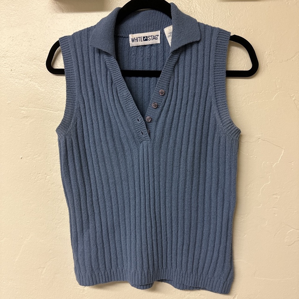 Vintage cornflower blue sweater vest